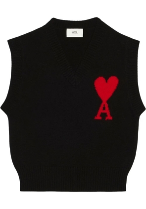 AMI Paris Ami de Coeur knitted vest - Black