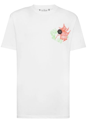 Philipp Plein embroidered cotton T-shirt - White