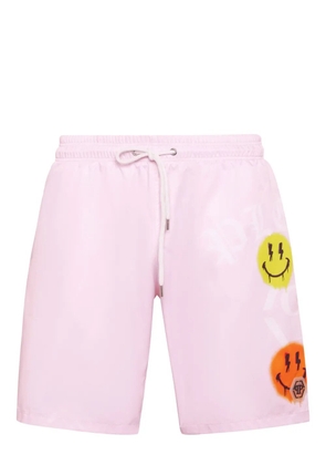 Philipp Plein logo-print swim shorts - Pink