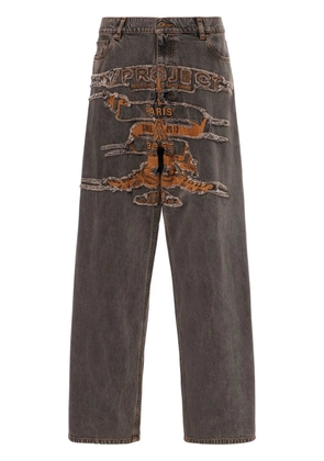 Y/Project distressed straight-leg jeans - Grey
