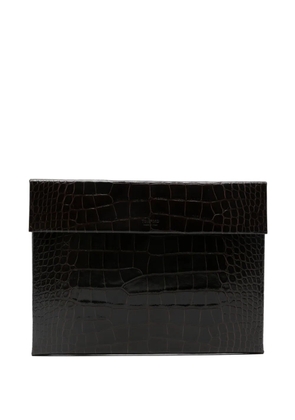 TOM FORD crocodile-embossed briefcase - Brown