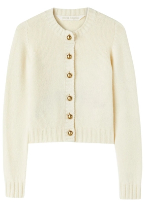 Palm Angels curved-logo wool-blend cardigan - Neutrals