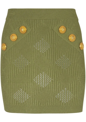 Balmain check-pattern miniskirt - Green