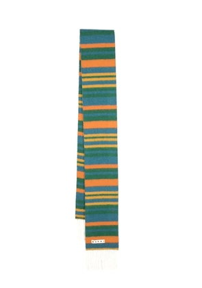 Marni fringed colour-block scarf - Green