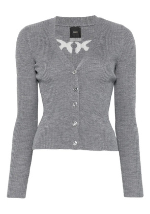 PINKO button ribbed cardigan - Grey