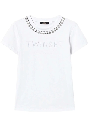 TWINSET logo-embroidered T-shirt - White