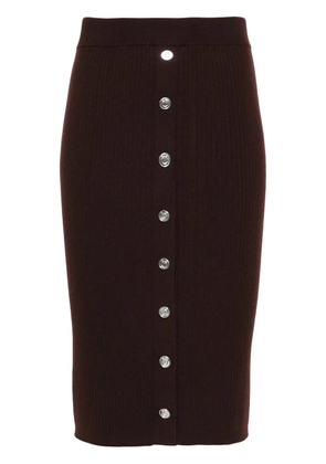 PINKO ribbed-knit midi skirt - Brown