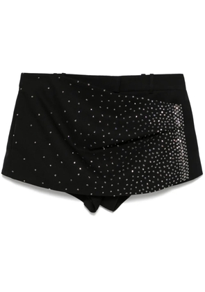 The Attico rhinestone-embellished shorts - Black