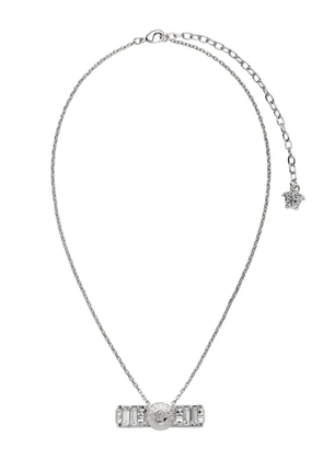 Versace Gianni Ribbon crystal pendant necklace - Silver