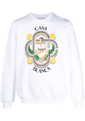 Casablanca Le Joueur organic cotton sweatshirt - White