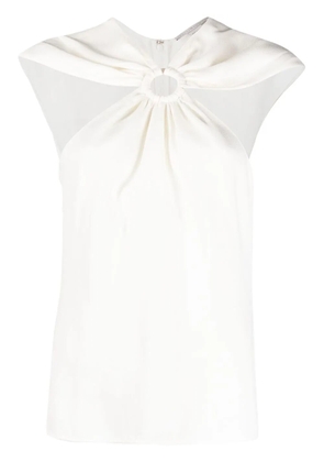 Stella McCartney ring-hardware cold-shoulder T-shirt - White