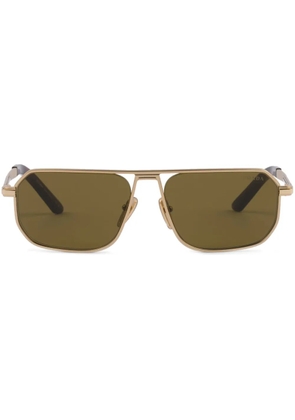 Prada Eyewear logo-plaque pilot-frame sunglasses - Gold