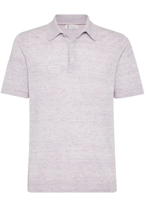 Brunello Cucinelli knitted polo shirt - Purple