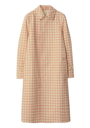 Burberry check-pattern long coat - Pink