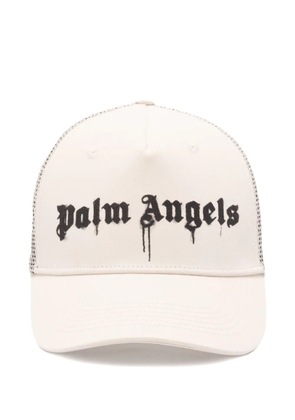 Palm Angels logo-print trucker cap - White