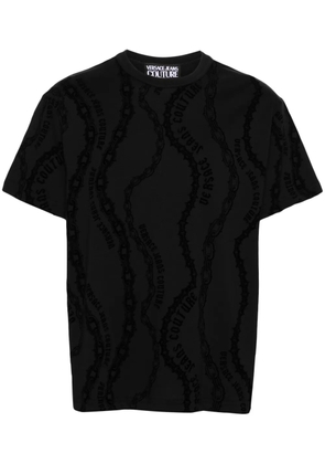 Versace Jeans Couture flocked-logo cotton T-shirt - Black