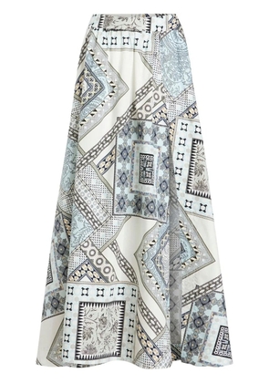 ETRO geometric print cotton skirt - White