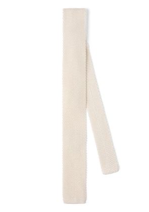 Brunello Cucinelli knitted silk tie - White