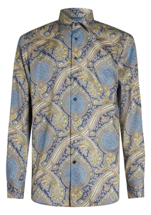ETRO abstract-print cotton shirt - Blue