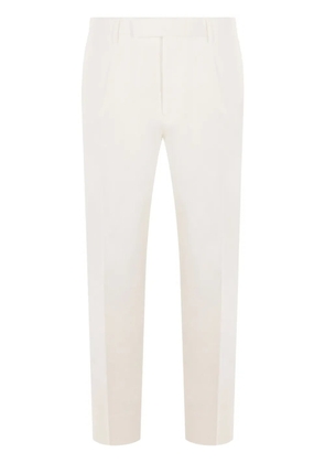 Zegna pleated gabardine trousers - White
