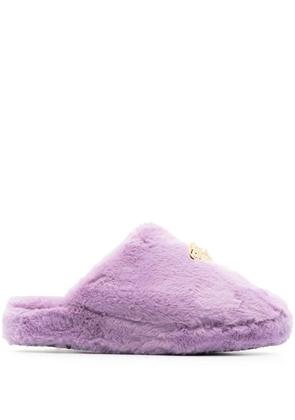 Versace Medusa faux-fur slippers - Purple