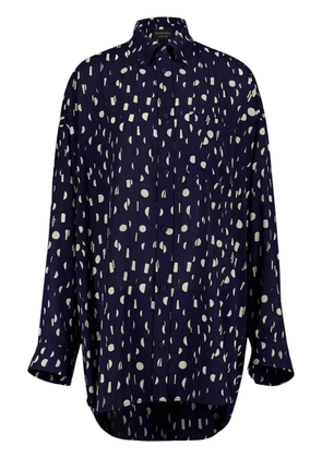 Balenciaga painted pleated shirt - Blue