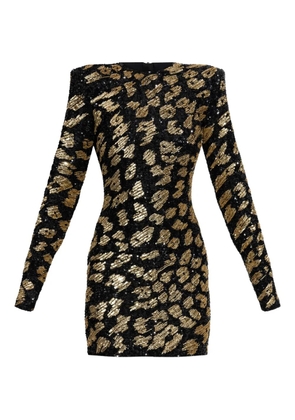Balmain sequin-embellished mini dress - Black