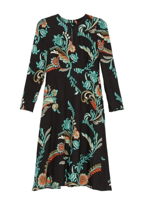ETRO floral-print long-sleeve dress - Black