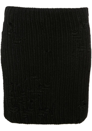 JW Anderson distressed knitted mini skirt - Black