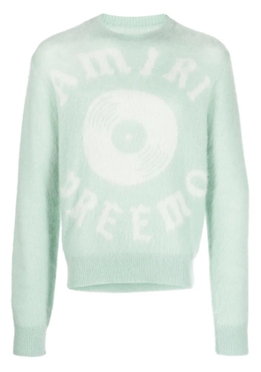 AMIRI intarsia-knit logo ribbed-knit jumper - Green