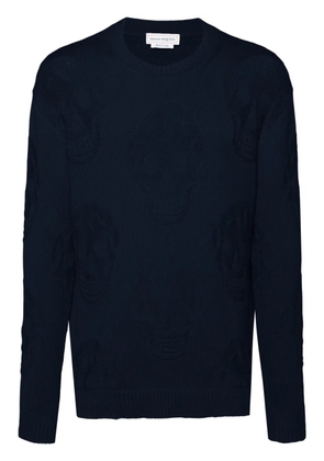 Alexander McQueen skull-textured sweater - Blue