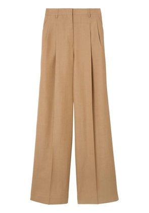 Burberry wide-leg pleated wool trousers - Neutrals