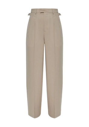 AMI Paris pleated buckle-fastening trousers - Neutrals