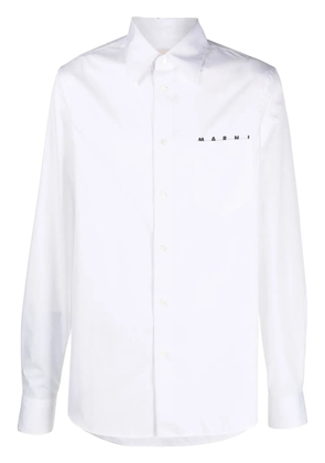Marni logo-print long-sleeve shirt - White