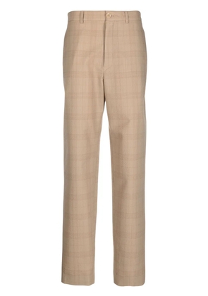 LEMAIRE check-print high-waisted trousers - Brown