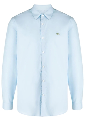 Lacoste logo-embroidered cotton-poplin shirt - Blue
