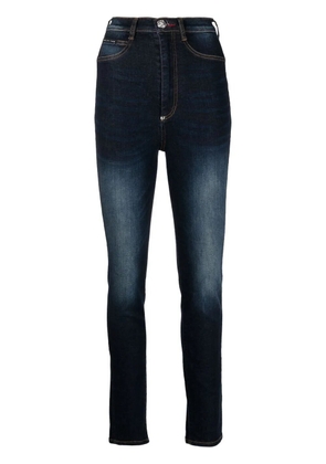 Philipp Plein stonewashed high-waisted jeggings - Blue