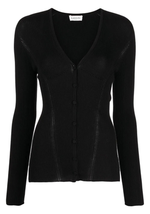 Lanvin ribbed V-neck cardigan - Black