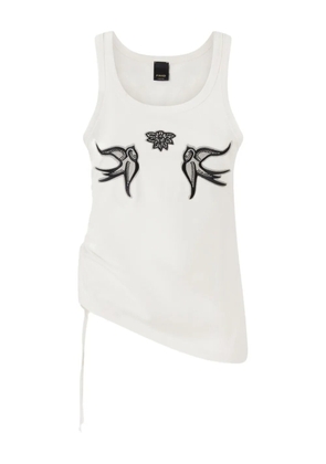 PINKO Crocchetta gathered tank top - White