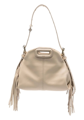 Maje mini Miss M fringed shoulder bag - Neutrals