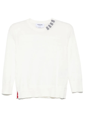 Thom Browne 4-Bar stripe intarsia jumper - White