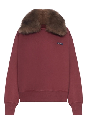 Prada fur-collar sweatshirt - Red