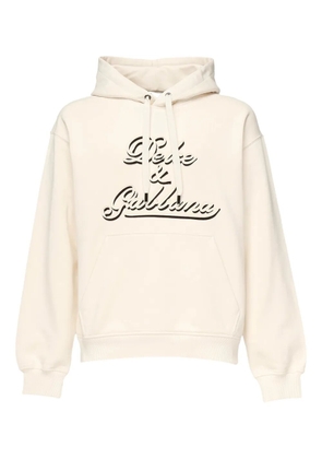Dolce & Gabbana logo-appliqué hoodie - Neutrals