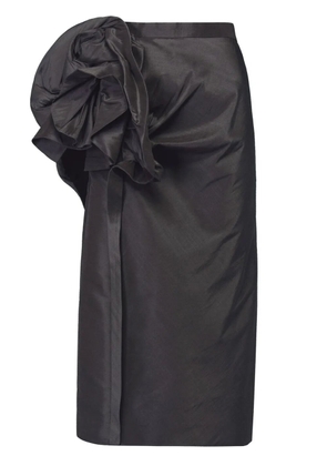Maison Margiela moiré-effect ruffled midi skirt - Black