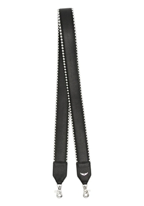 Zadig&Voltaire grained leather stud piping bag strap - Black