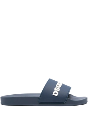 DSQUARED2 logo-embossed slides - Blue