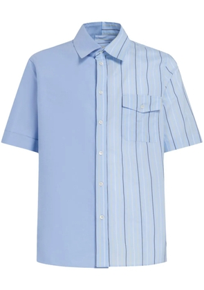 Marni colour-block striped cotton shirt - Blue