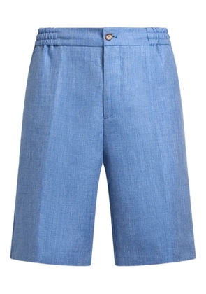 ETRO linen-blend shorts - Blue