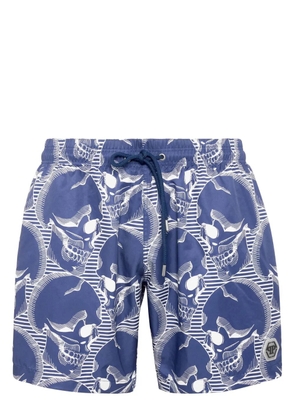 Philipp Plein skull-print swim shorts - Purple