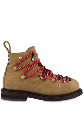 Moschino double lace-up boots - Brown
